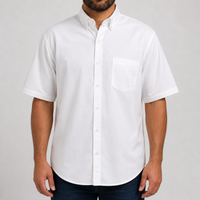 Camisa Blanca Lisa Manga Corta 100% Algodón Talla Extra 2615040