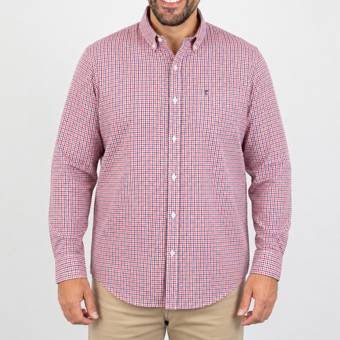 Camisa Cuadros Roja Manga Larga Talla Extra 100% Algodón 2211418