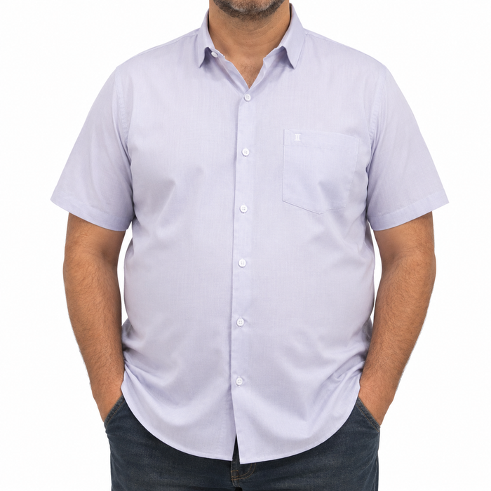 Camisa Morada Lisa Manga Corta 100% Algodón Talla Extra 2604053