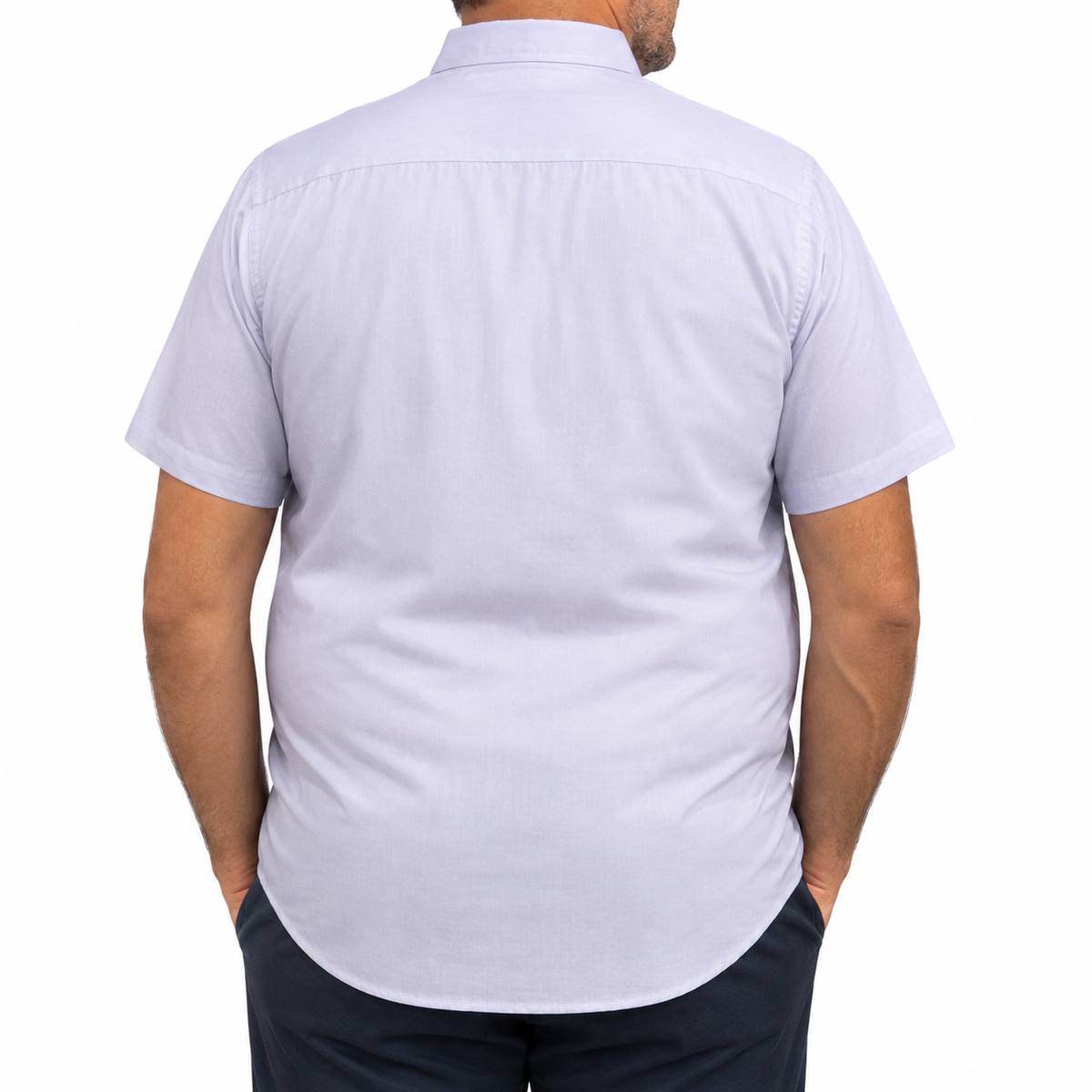 Camisa Morada Lisa Manga Corta 100% Algodón Talla Extra 2604053