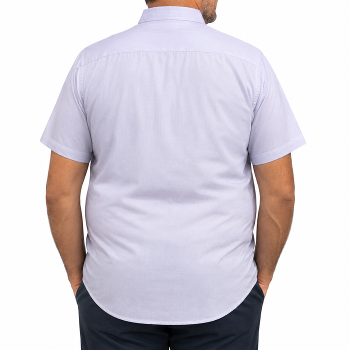 Camisa Morada Lisa Manga Corta 100% Algodón Talla Extra 2604053