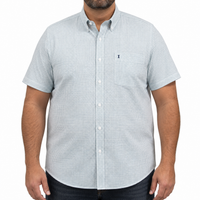 Camisa Cuadros Azul Manga Corta 100% Algodón Talla Extra 2606119