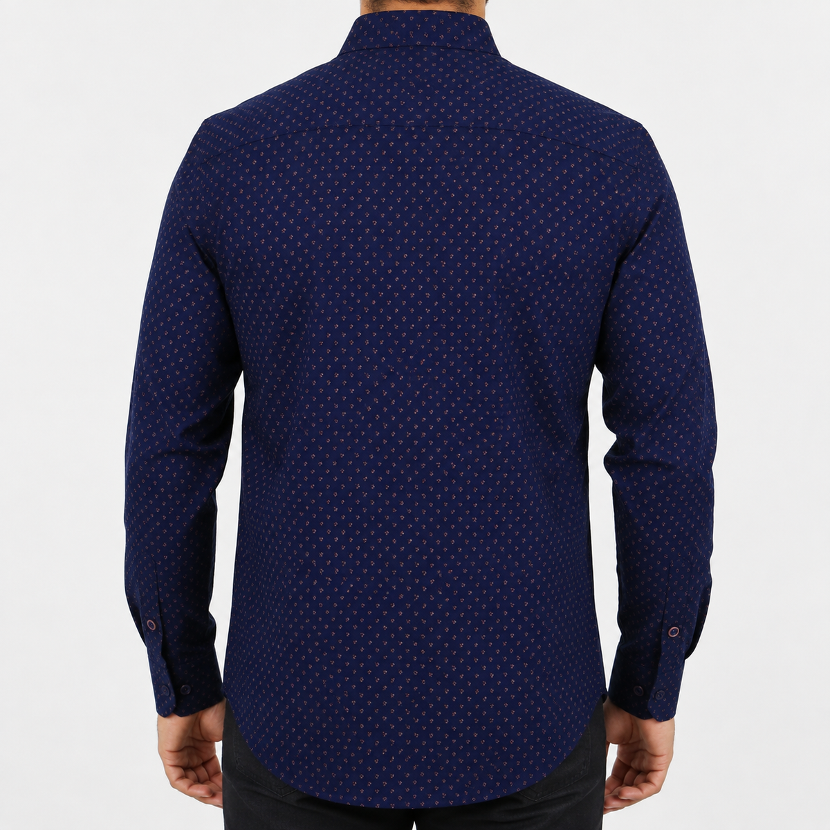 Camisa Estampado Azul Manga Larga 100% Algodón 2416084
