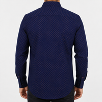 Camisa Estampado Azul Manga Larga 100% Algodón 2416084