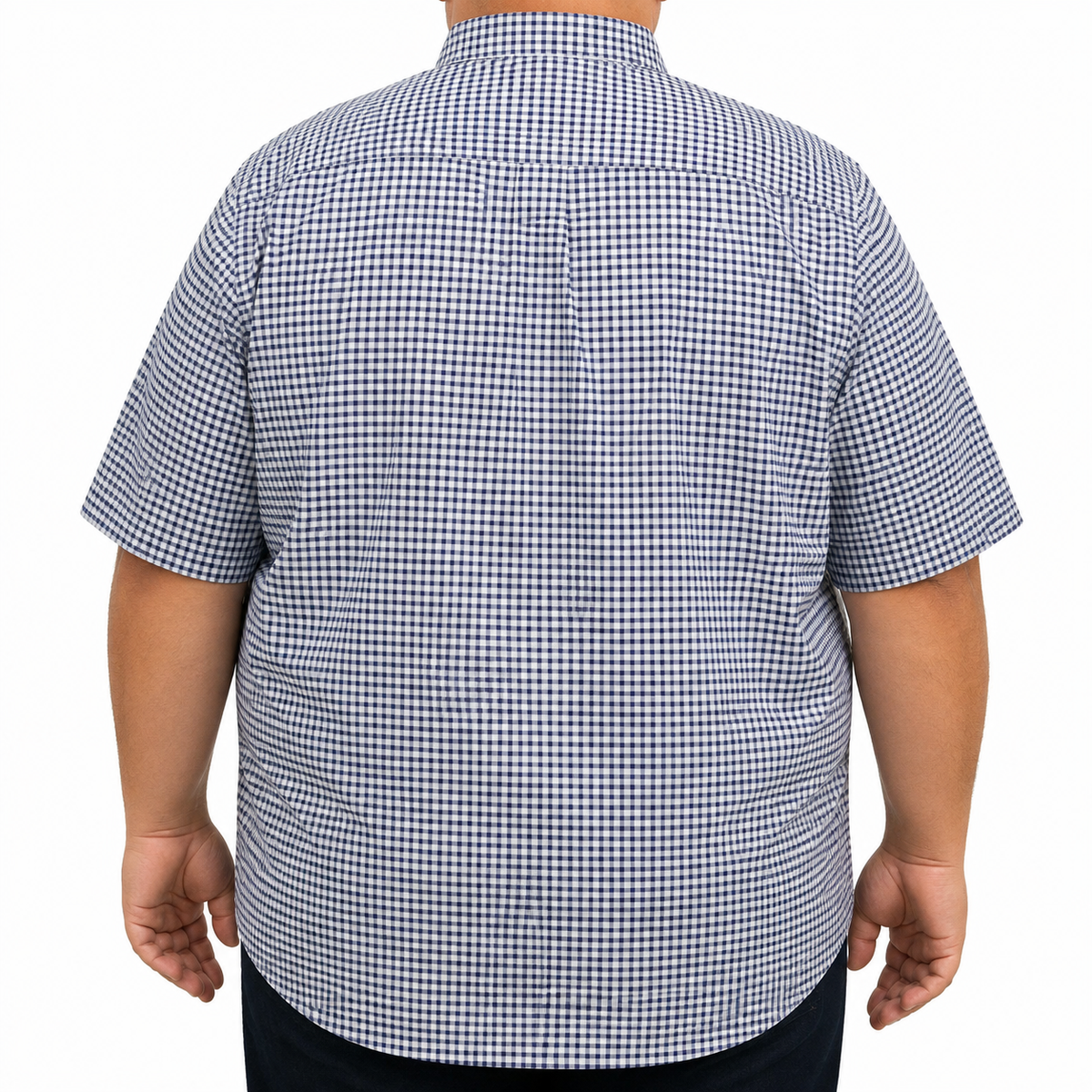 Camisa Cuadros Azul Manga Corta 100% Algodón Talla Extra 2615042