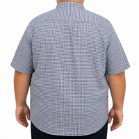 Camisa Cuadros Azul Manga Corta 100% Algodón Talla Extra 2615042