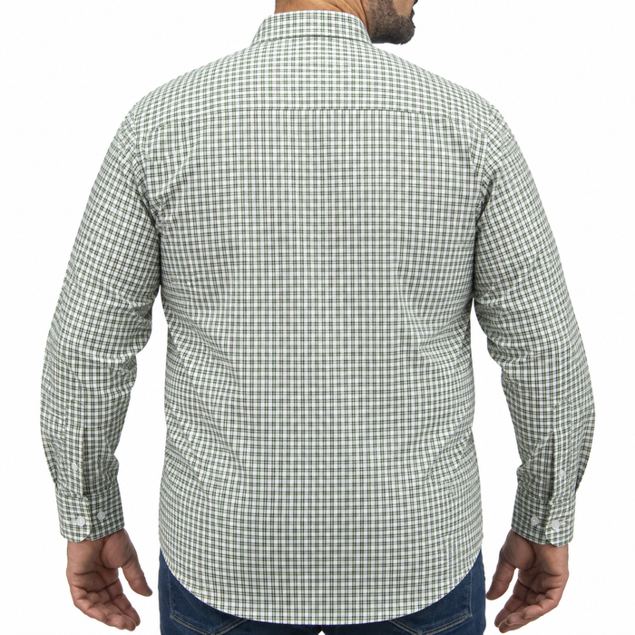 Camisa Cuadros Verde Manga Larga 100% Algodón Talla Extra 2609175