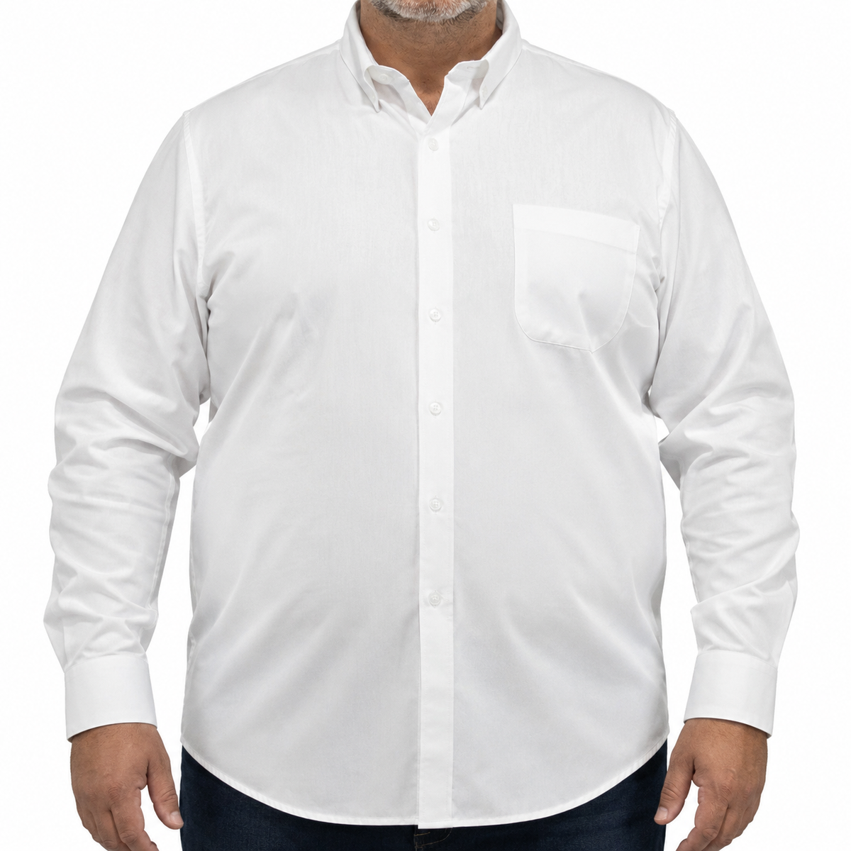 Camisa Blanca Lisa Manga Larga 100% Algodón Talla Extra 2615033