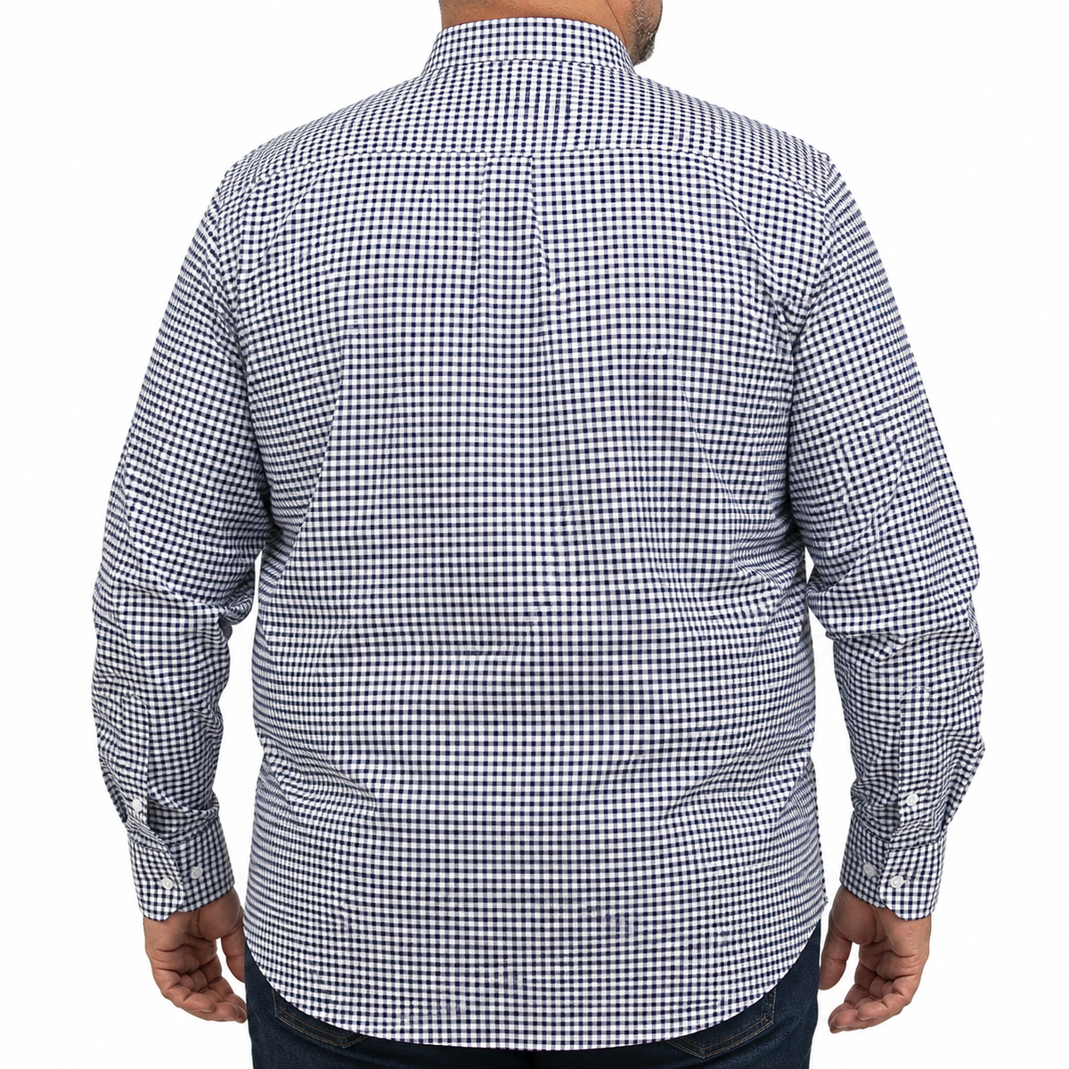 Camisa Cuadros Azul Manga Larga 100% Algodón Talla Extra 2615035