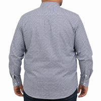 Camisa Cuadros Azul Manga Larga 100% Algodón Talla Extra 2615035
