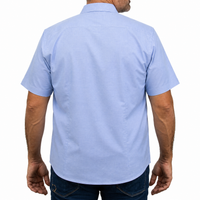 Camisa Azul Lisa Manga Corta 100% Algodón Talla Extra 2615046