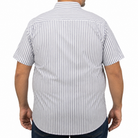 Camisa Rayas Gris Manga Corta 100% Algodón Talla Extra 2615045