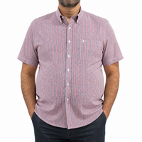 Camisa de Cuadros Roja Manga Corta 100% Algodón Talla Extra 2604048