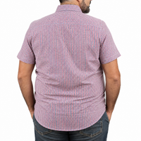 Camisa de Cuadros Roja Manga Corta 100% Algodón Talla Extra 2604048