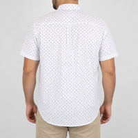 CAMISA MANGA CORTA BLANCO ESTAMPADO 100% ALGODÓN TALLA EXTRA 2301027