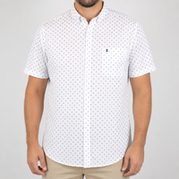 CAMISA MANGA CORTA BLANCO ESTAMPADO 100% ALGODÓN TALLA EXTRA 2301027