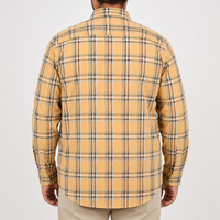 Camisa de Cuadros Amarilla con Manga Larga Talla Extra 100% Algodón 2304073
