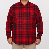 CAMISA MANGA LARGA ROJA CUADROS FRANELA Tallas Extra 2309448