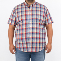 Camisa Multicolor Para Caballero Manga Corta Estilo Cuadros Talla Extra 2312650