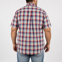 Camisa Multicolor Para Caballero Manga Corta Estilo Cuadros Talla Extra 2312650