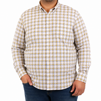 Camisa de Cuadros Amarilla con Manga Larga Talla Extra 100% Algodón 2304075