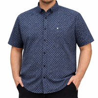Camisa Estampada Negra Manga Corta Talla Extra 100% Algodón 2511093 - dioromx