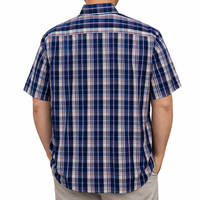 Camisa Cuadros Azul Manga Corta Talla Extra 100% Algodón 2511096 - dioromx
