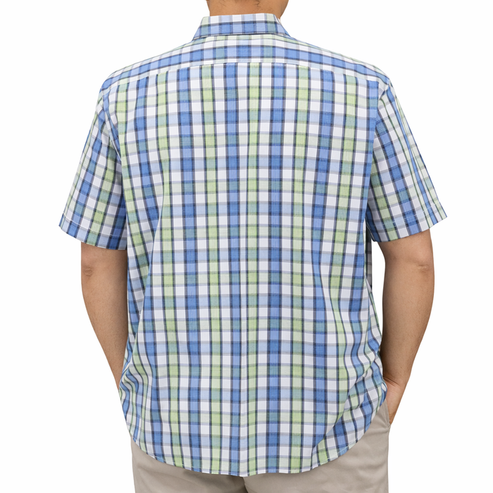 Camisa Cuadros Verde Manga Corta Talla Extra 100% Algodón 2511099 - dioromx