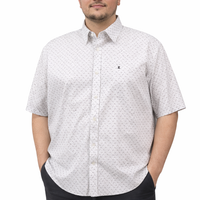 Camisa Estampada Blanca Manga Corta Talla Extra 100% Algodón 2510110 - dioromx
