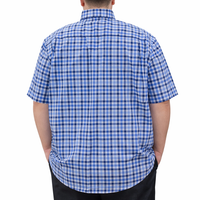 Camisa Cuadros Azul Manga Corta Talla Extra 100% Algodón 2510107 - dioromx