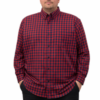 Camisa Roja de Cuadros con Manga Larga 100% Algodón Talla Extra 2511088 - dioromx