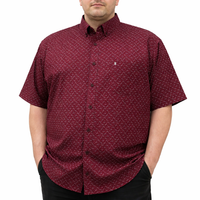 Camisa Estampada Guinda Manga Corta Talla Extra 100% Algodón 2511091 - dioromx