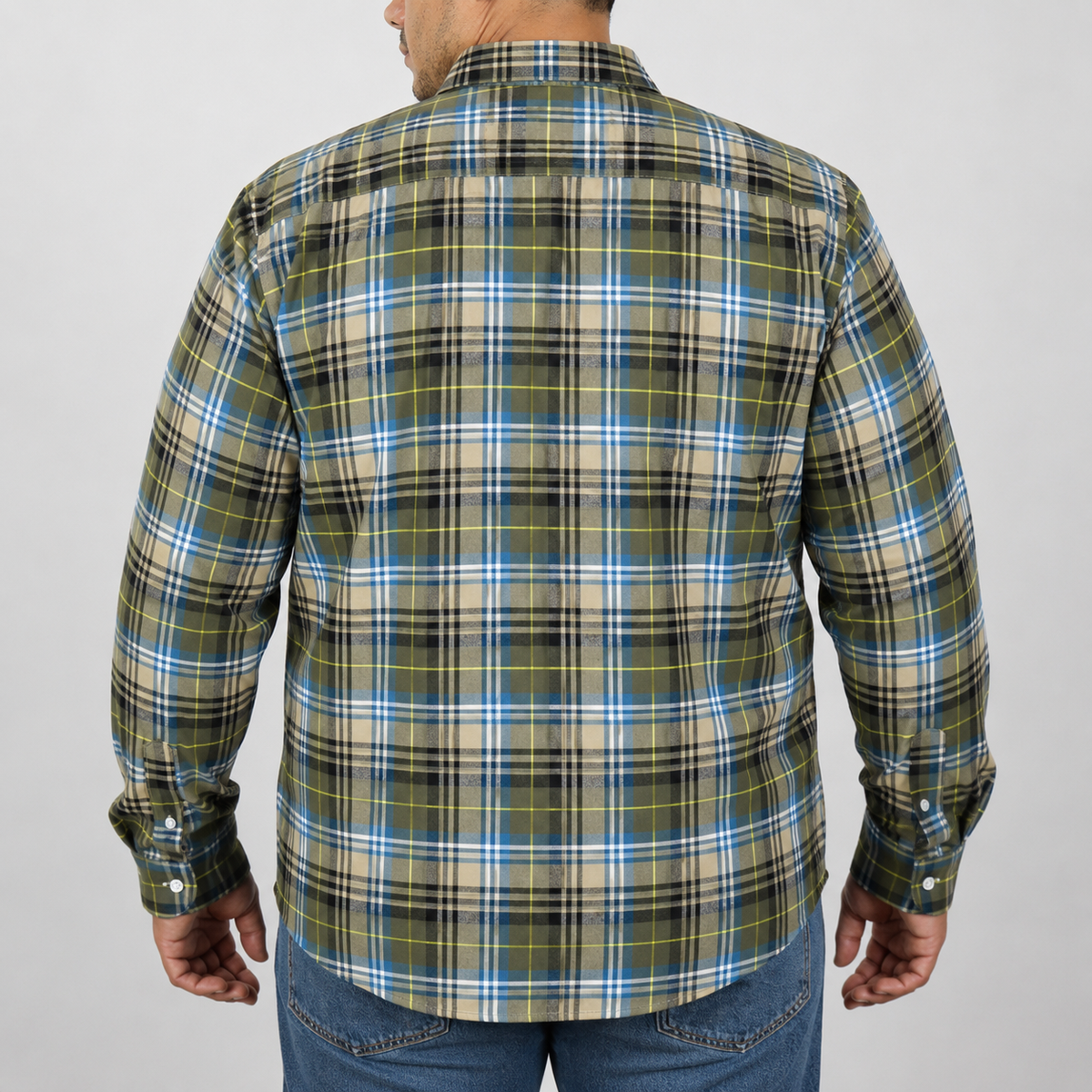 CAMISA MANGA LARGA MULTICOLOR CUADROS FRANELA TALLA EXTRA 2309462 - dioromx