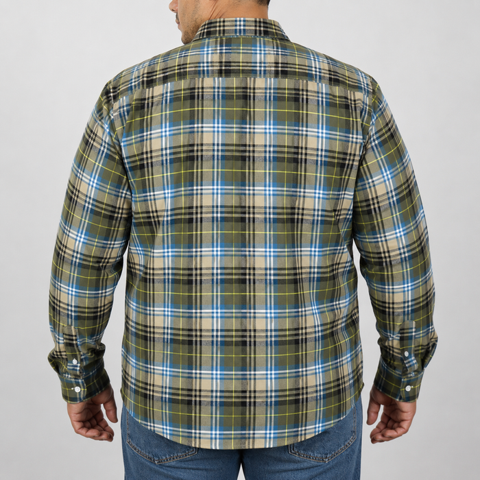 CAMISA MANGA LARGA MULTICOLOR CUADROS FRANELA TALLA EXTRA 2309462