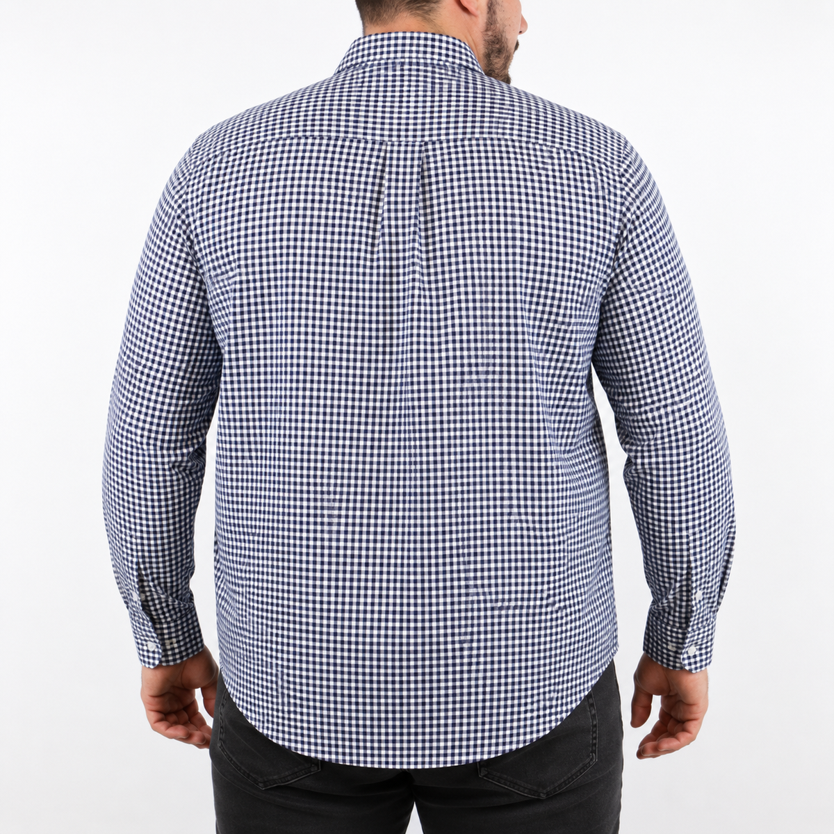 Camisa de Franela de Cuadros Azul con Manga Larga Talla Extra 2210085