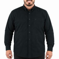 Camisa de Pana Verde Lisa con Manga Larga 100% Algodón Talla Extra 2209081