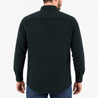 Camisa de Pana Verde Lisa con Manga Larga 100% Algodón Talla Extra 2209081