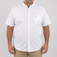 CAMISA MANGA CORTA BLANCO ESTAMPADO 100% ALGODÓN TALLA EXTRA 2304108 - dioromx