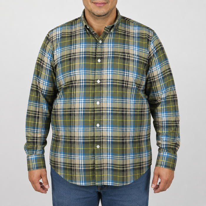 CAMISA MANGA LARGA MULTICOLOR CUADROS FRANELA TALLA EXTRA 2309462