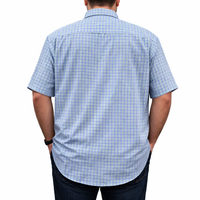 Camisa Cuadros Azul Manga Corta Talla Extra 100% Algodón 2512109 - dioromx