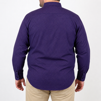 Camisa Estampada Morada Manga Larga Talla Extra 100% Algodón 2210325
