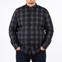 Camisa Pana Negra Cuadros Manga Larga Talla Extra 100% Algodón 2209083