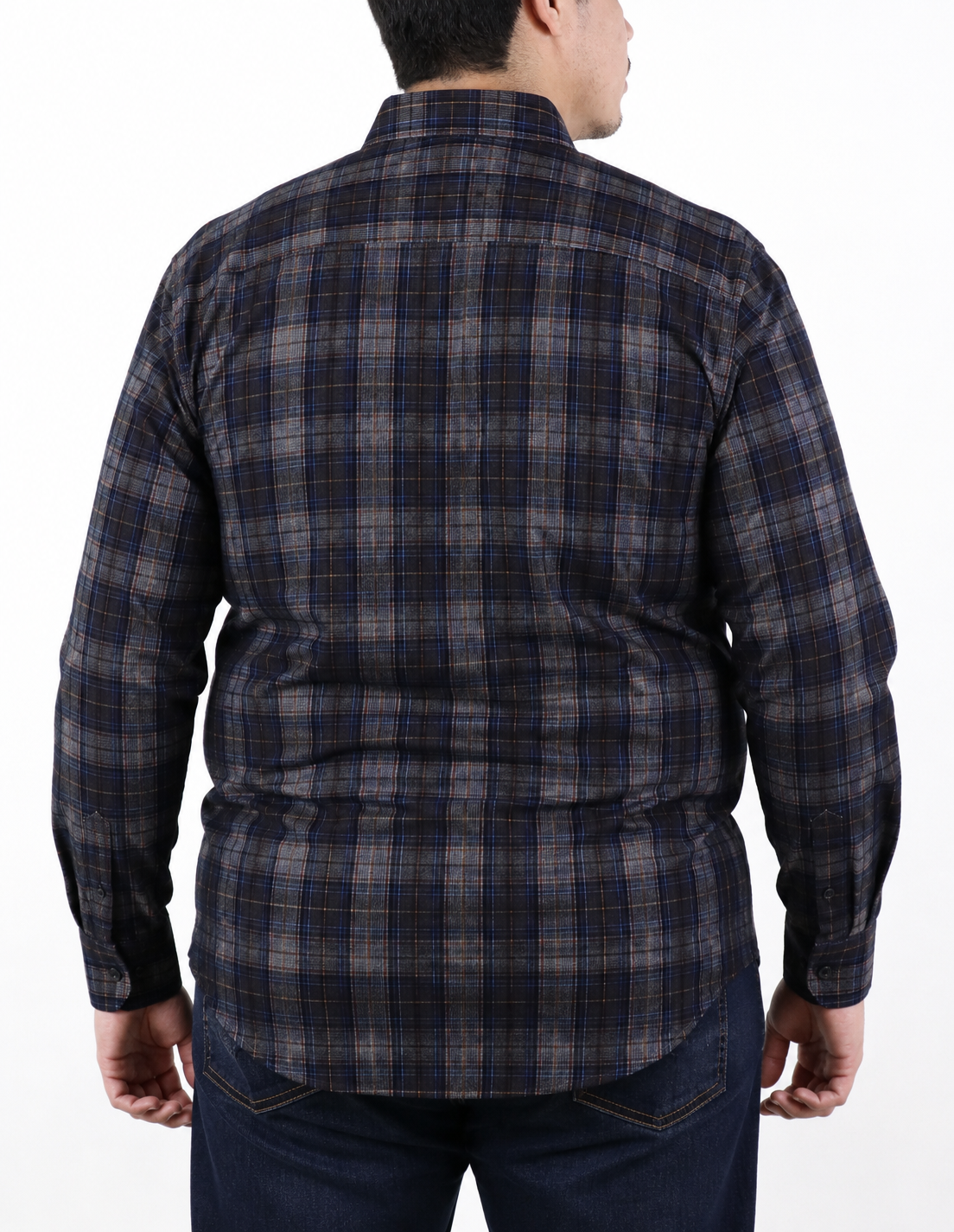 Camisa Pana Negra Cuadros Manga Larga Talla Extra 100% Algodón 2209083