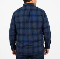 Camisa Pana Azul Cuadros Manga Larga Talla Extra 100% Algodón 2210090