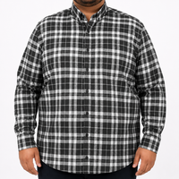 Camisa Franela Negra Cuadros Manga Larga Talla Extra 2510040