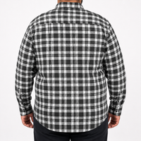 Camisa Franela Negra Cuadros Manga Larga Talla Extra 2510040