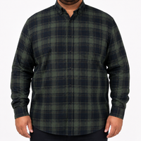 Camisa Franela Verde Cuadros Manga Larga Talla Extra 2510041