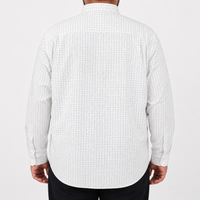 Camisa Blanca con Estampado de Manga Larga 100% Algodón Talla Extra 2307026