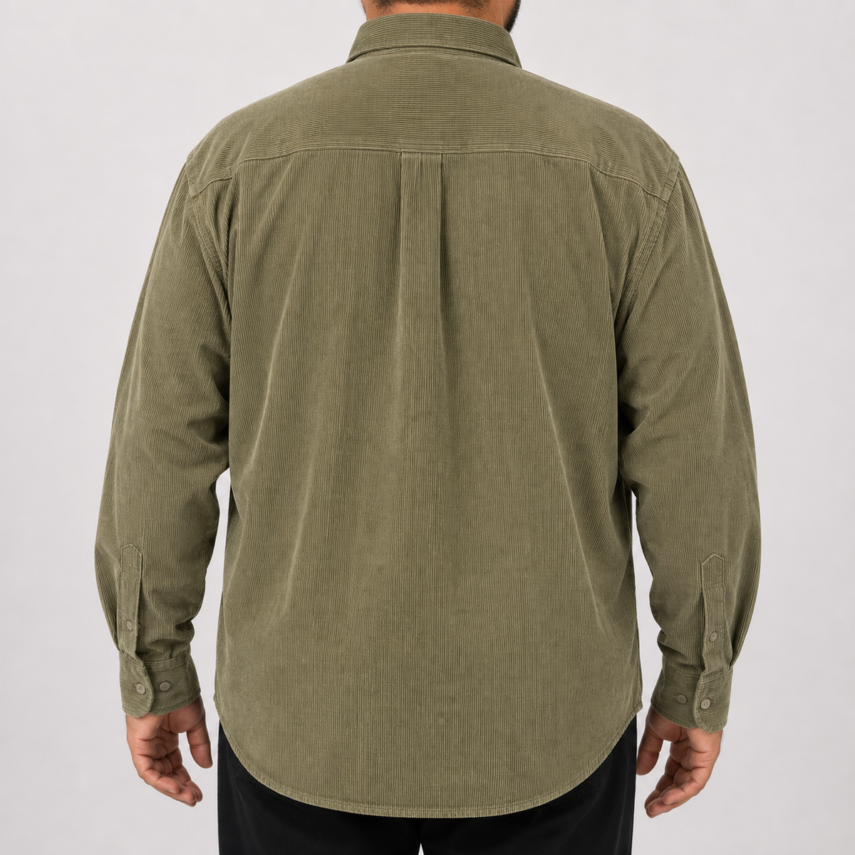 Camisa Pana Verde Lisa Manga Larga 100% Algodón Talla Extra 2510016