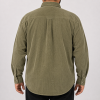Camisa Pana Verde Lisa Manga Larga 100% Algodón Talla Extra 2510016